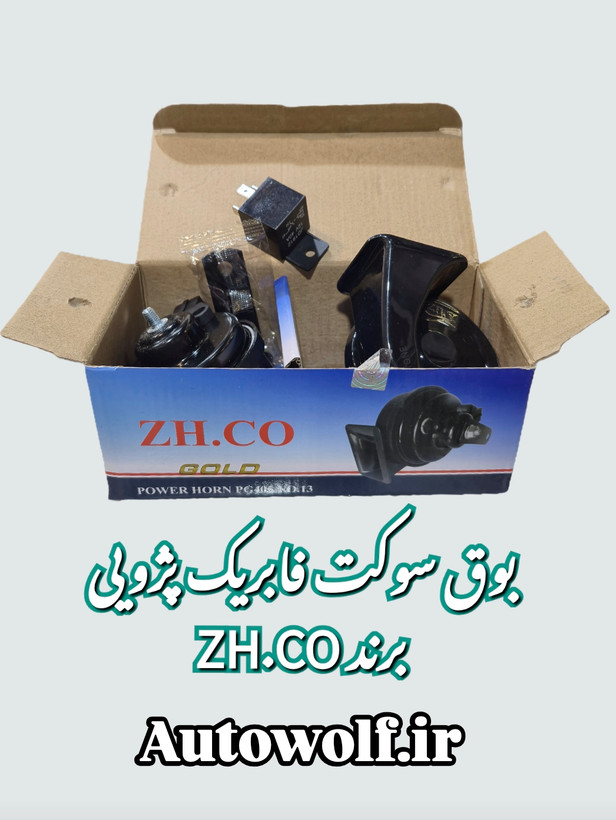 بوق حلزونی zh.co سوکت فابریک پژو (بسته ۲عددی به همراه رله)